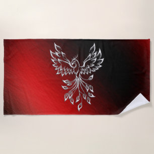 Serviette De Plage Cendres noires et Phoenix rouges