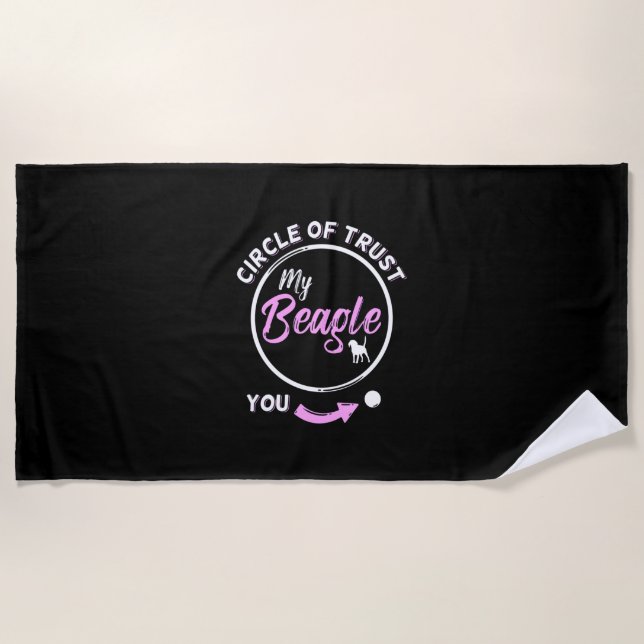 Serviette De Plage Cercle De Confiance Est Mon Chien Beagle (Devant)