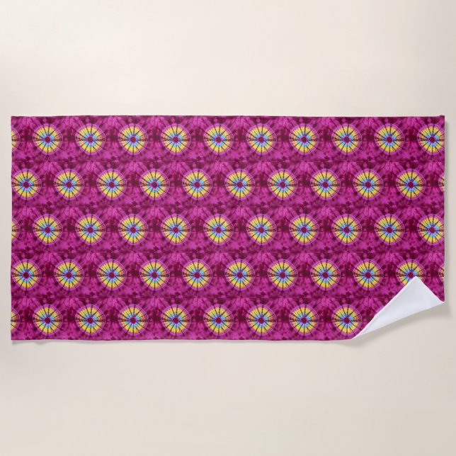 Serviette De Plage Cercle Hippie batik (Devant)