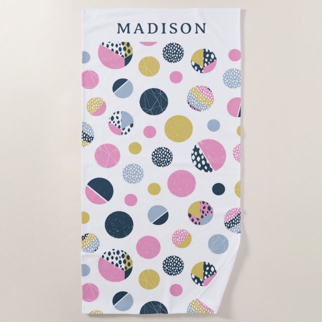 Serviette De Plage Cercles colorés (Devant)