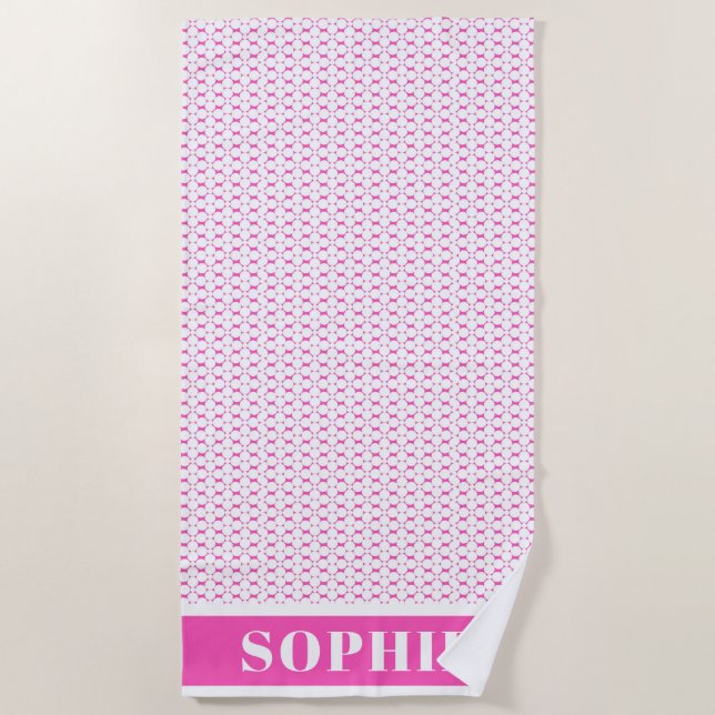 Serviette De Plage Cercles roses géométriques modernes Bébés Enfants (Devant)