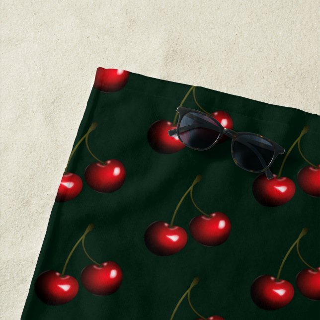 Serviette De Plage Cerises rouges foncées - Choisissez /Ajouter des c (En situation)