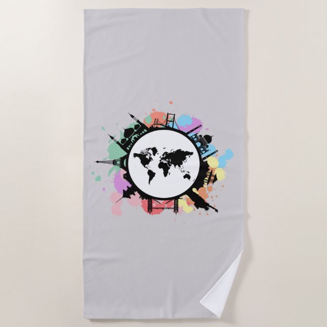 Serviette De Plage C'est le temps de déplacement (Devant)