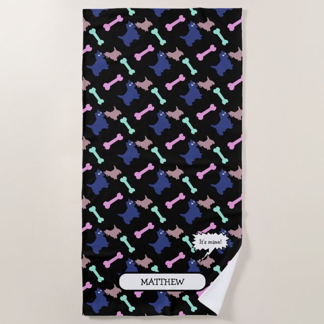 Serviette De Plage C'est moi Scottish Terrier personnalisé Plage T (Devant)