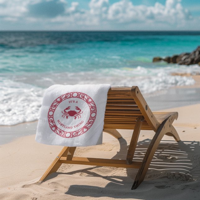 SERVIETTE DE PLAGE C'EST UNE CHOSE DE MARYLAND (CRABS) (Créateur téléchargé)