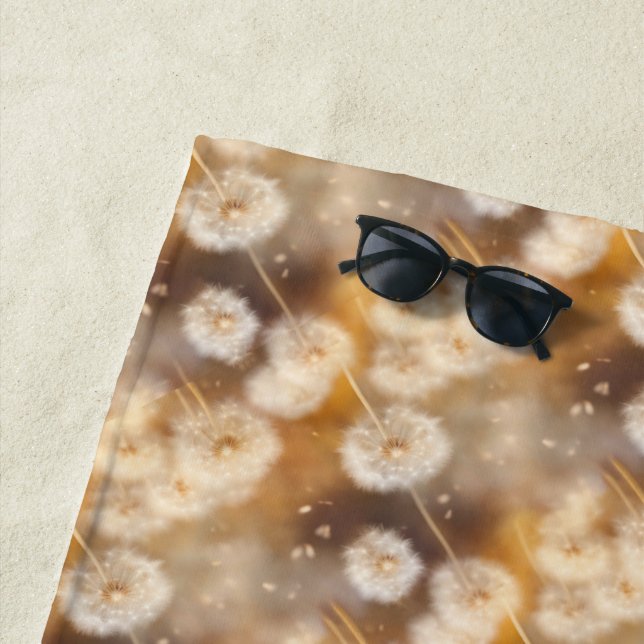 Serviette De Plage Champ de Lumière Chaude de Pissenlits (En situation)