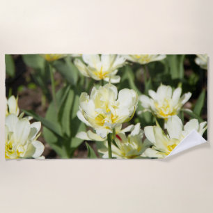 Serviette De Plage Champ de tulipes blanches