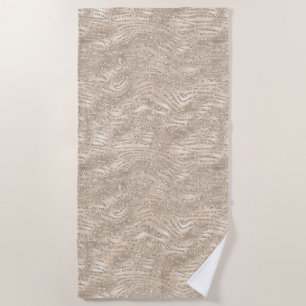 Serviette De Plage Champagne Gold White Glitzy Parties scintillant Ze