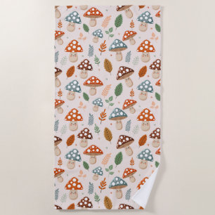 Serviette De Plage Champignon, Feuillage d'automne, Motif de la natur