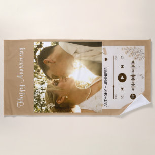 Serviette De Plage Chanson de couple photo Fleur sauvage Anniversaire
