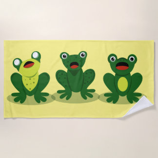Serviette De Plage Chanter des grenouilles - Beach Towel