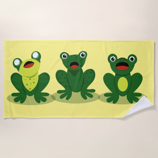 Serviette De Plage Chanter des grenouilles - Beach Towel (Devant)
