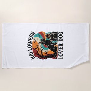 Serviette De Plage Chapeau De Sorcière De Chien Amateur D'Halloween T