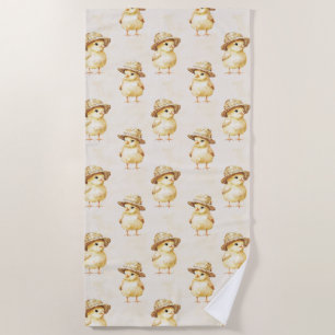Serviette De Plage Chapeaux de poulets jaunes