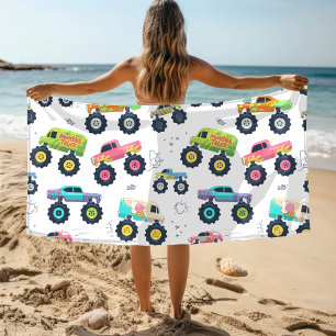 Serviette De Plage Chariot Monster couleur d'aquarelle moderne