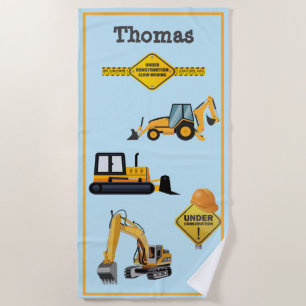 Serviette De Plage Chariots de construction Casquette dur Backhoe Bul