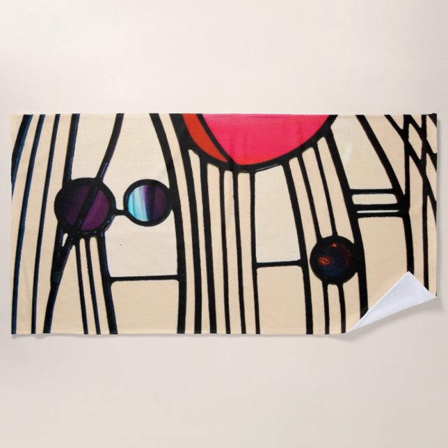 Serviette De Plage Charles Rennie Mackintosh Vitrail (Devant)