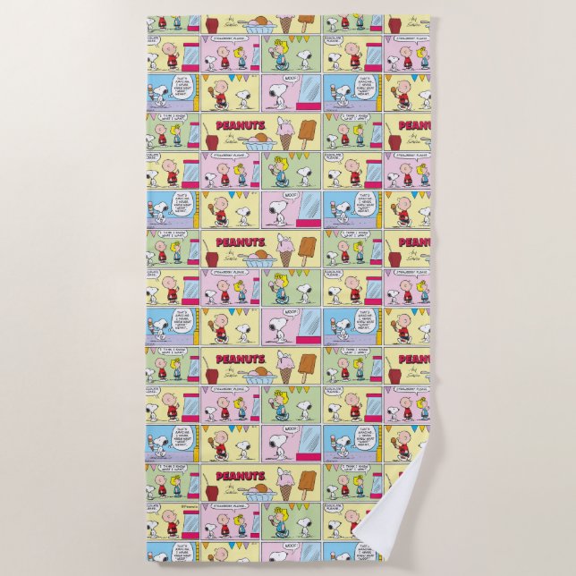 Serviette De Plage Charlie Brown, Snoopy & Sally | Crème glacée (Devant)