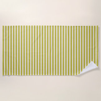 Serviette De Plage Chartreuse et crème Motif simple à rayures