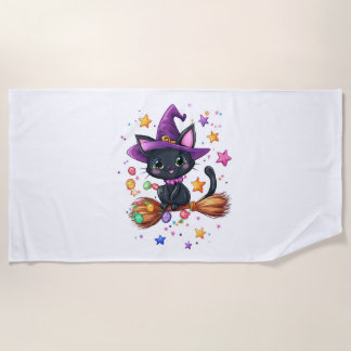 Serviette De Plage Chat à sorcière Candy