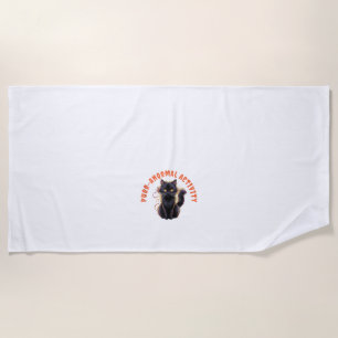 Serviette De Plage Chat Amoureux Halloween Purr-anormal Activité Effr