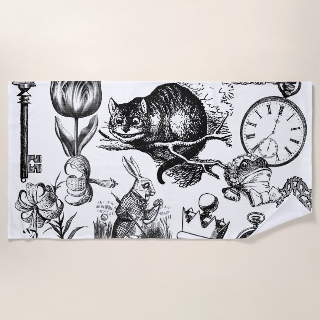 Serviette De Plage Chat de Cheshire classique alice au pays des merve (Devant)