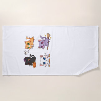 Serviette De Plage Chat d'Halloween Félin inspiré effrayant et éléga
