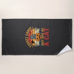 Serviette De Plage Chat d'Halloween Oublie des Bonbons Donnez-moi un
