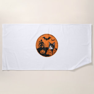 Serviette De Plage Chat Halloween Art 2024 Kitten Chats Hommes Femmes