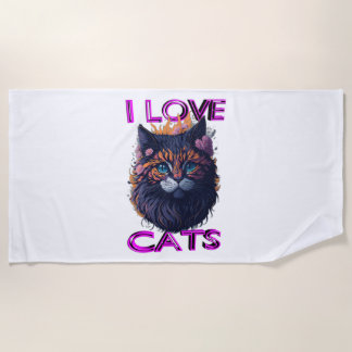 Serviette De Plage Chat mignon et adorable s5