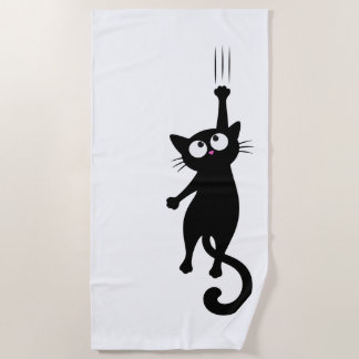Serviette De Plage Chat Noir Art Mural Minimaliste Imprimable, Mode M