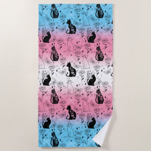 Serviette De Plage Chat noir Transgenre Pride - Mystical Witchy