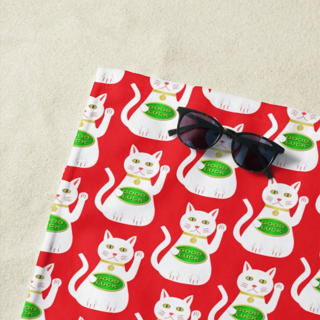 Serviette De Plage Chat Oriental Lucky (En situation)