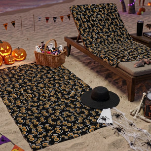 Serviette De Plage Chat Peureux Halloween Yeux de Chauve-Souris