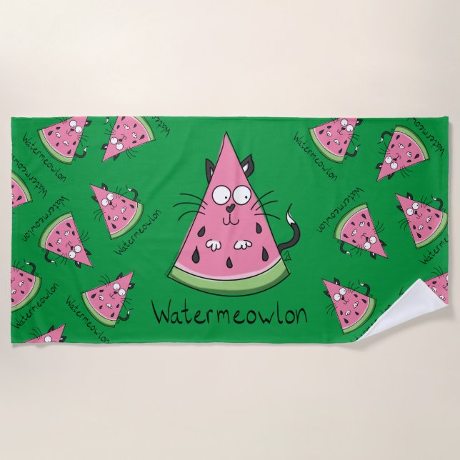Serviette De Plage Chat Watermelon Cute Kid's (Devant)
