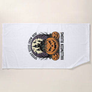 Serviette De Plage Château de citrouille d'Halloween Vintage T-shirt
