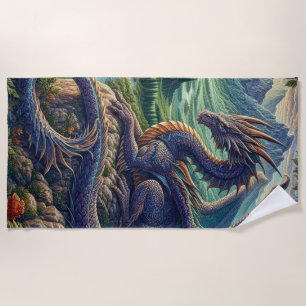 Serviette De Plage Château du Dragon médiéval coloré