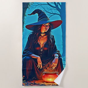 Serviette De Plage Chaudière ensorcelée des sorcières mystiques