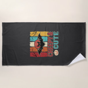 Serviette De Plage Chauve-souris Halloween Mignonne et Flippante Grap