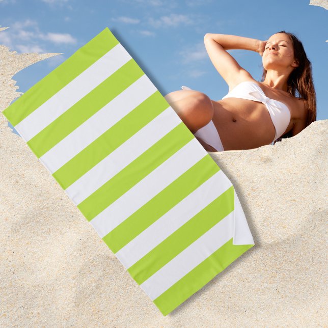 Serviette De Plage Chaux d'été brillant Vert Trappes horizontales (Créateur téléchargé)