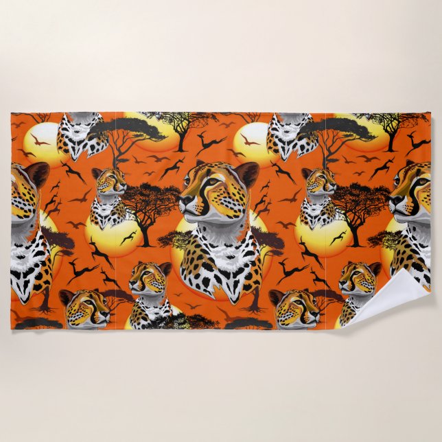 Serviette De Plage Cheetah African Feline Wild Animal (Devant)