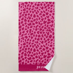 Serviette De Plage Cheetah rose Imprimer Retro Chic y2k Nom esthétiqu