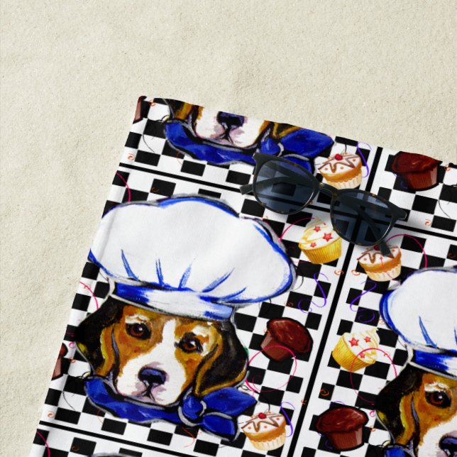 SERVIETTE DE PLAGE CHEF BEAGLE (En situation)