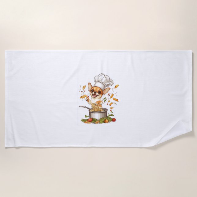 Serviette De Plage Chef Chihuahua � Culinary Dog Master (Devant)