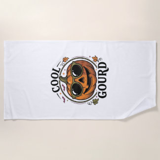Serviette De Plage Chemise Citrouille Cool Gravure Vintage Halloween