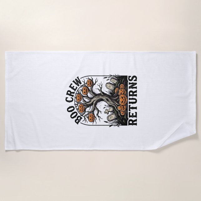 Serviette De Plage Chemise d'arbre d'Halloween Graphique de citrouill (Devant)