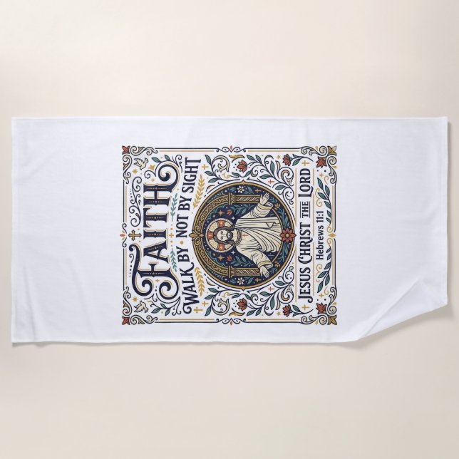 Serviette De Plage Chemise d'art d'écriture de journal de Bible de Jé (Devant)