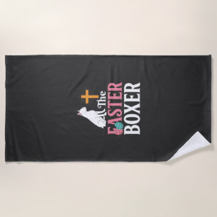 Serviette De Plage Chemise de gravure vintage de chien de boxeur de P