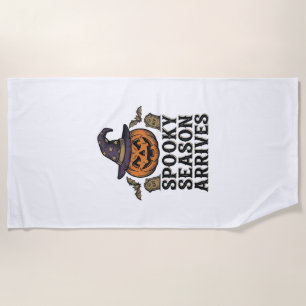 Serviette De Plage Chemise de gravure vintage Halloween Citrouille de