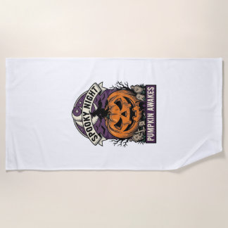 Serviette De Plage Chemise de nuit effrayante sorcière citrouille Hal